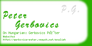 peter gerbovics business card